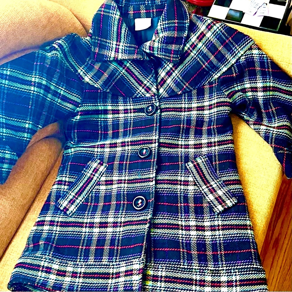 SOLD Vintage Plaid Pea Coat - Picture 2 of 14